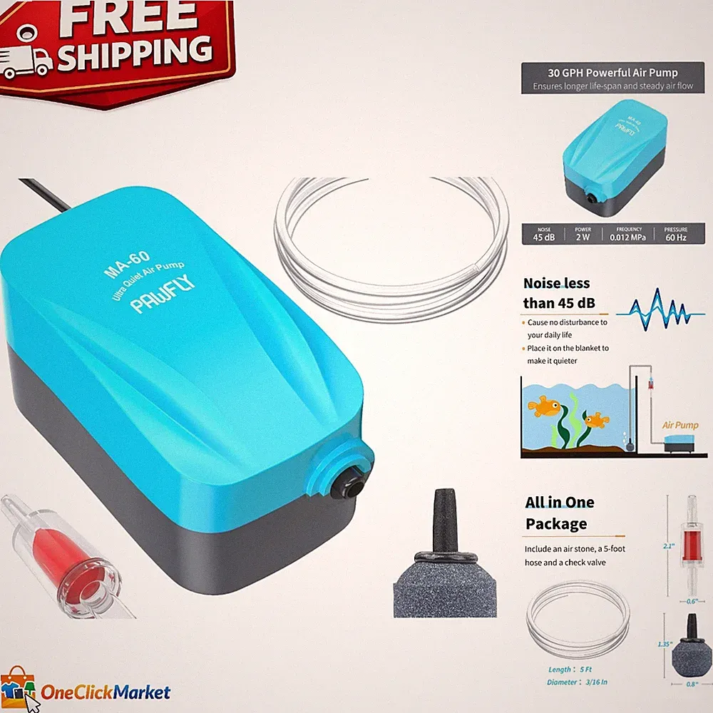 Complete Aeration Kit: 15-40 GPH Air Pump & Accessories for 20 Gallon Tanks