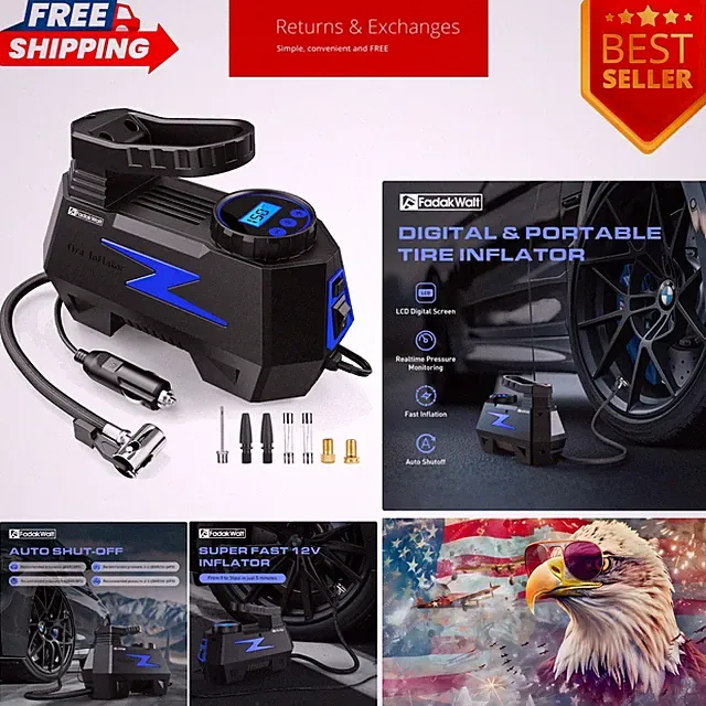 Smart 150 PSI Tire Inflator - Digital Display, Fast Inflation & Compact Design