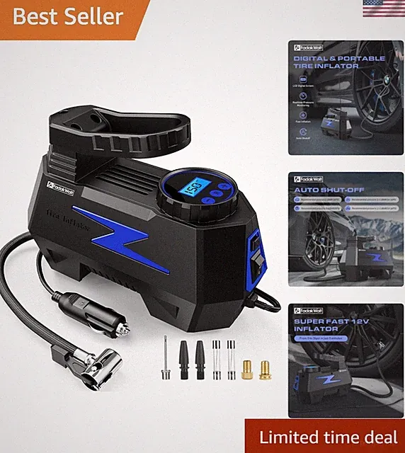 Versatile Tire Inflator & Air Pump - 12V with Fast Inflation & 2