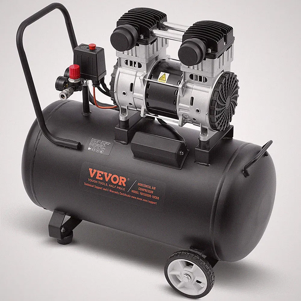 VEVOR Air Compressor Compact Portable Oil Free Compressor 15 Gallon 90 PSI